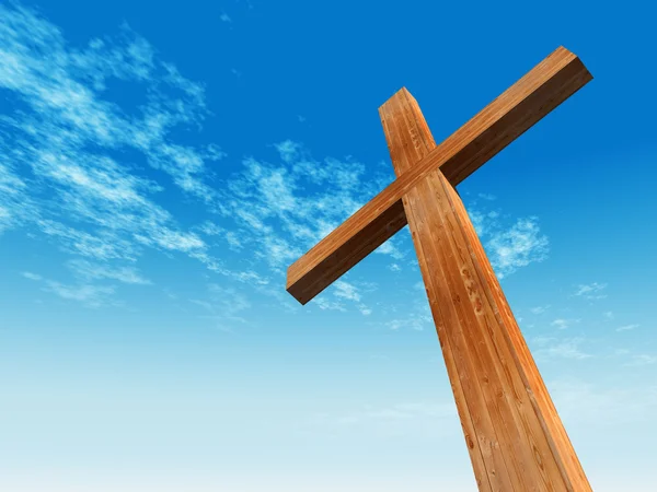 Conceptual wood cross — Stock Photo, Image