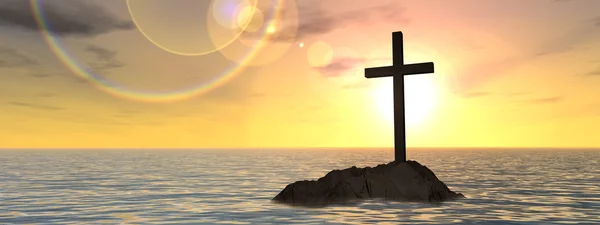 概念性基督教的十字架 — 图库照片