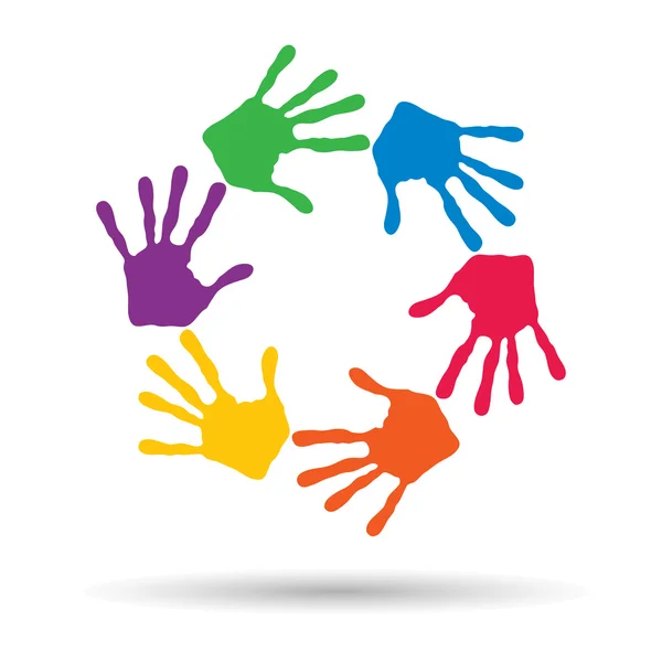 Kolorowy malowane ludzkich rąk — Zdjęcie stockowe