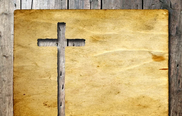 Banner met een christelijke religieuze kruising — Stockfoto