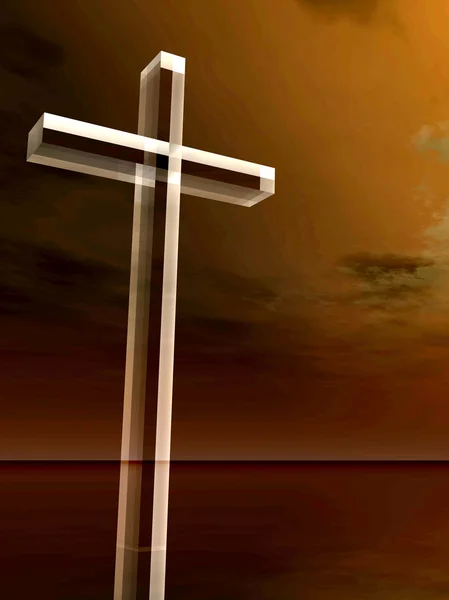 Conceptual glass cross — Stock Photo, Image