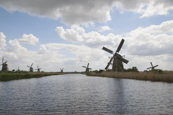 Windmühlen in kinderdijk, den Niederlanden — Stockfoto