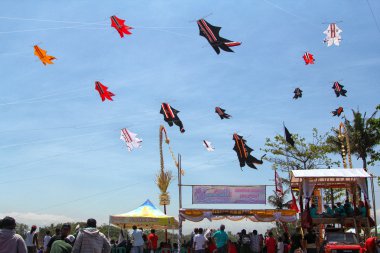 Ginyar, Bali, Endonezya 18.09.2015 Uçurtma Festivali