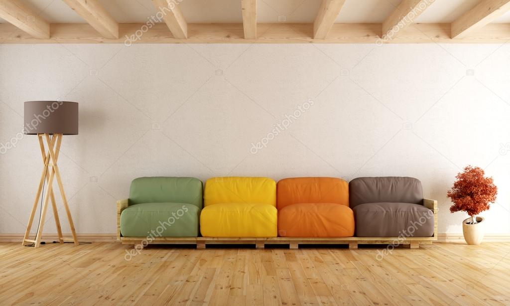 Weiß mit bunten Palette Sofa Lounge — Stockfoto © archideaphoto ... Weiß mit bunten Palette Sofa Lounge — Stockfoto © archideaphoto ...