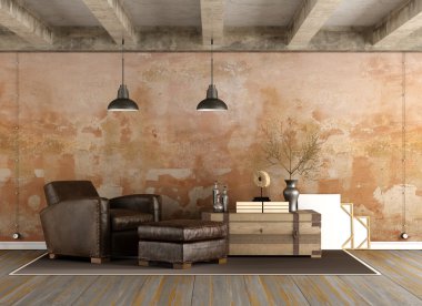 Grunge oturma odası