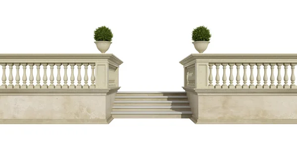 Classic balustrade on white — Stock Photo, Image