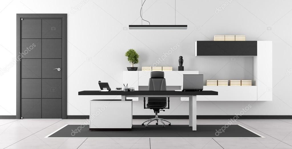 Bureau Moderne Design Noir : Bureau moderne noir et blanc u photographie archideaphoto