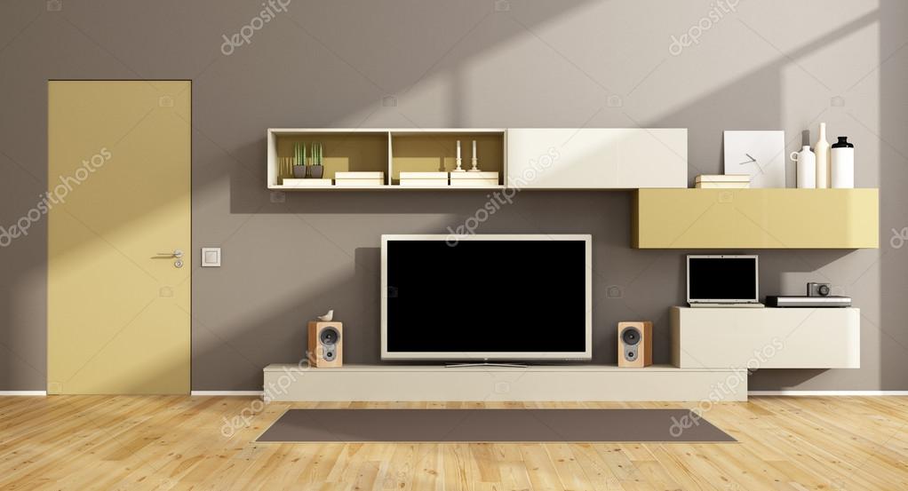 Modern nappali tv vel — stock fotó © archideaphoto #109066446