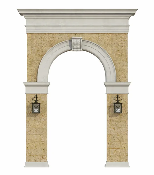 Arco medieval aislado en withe — Foto de Stock