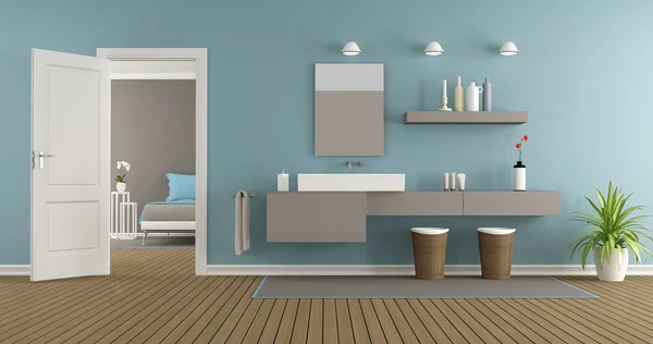 Modern banyo lavabo ile — Stok fotoğraf