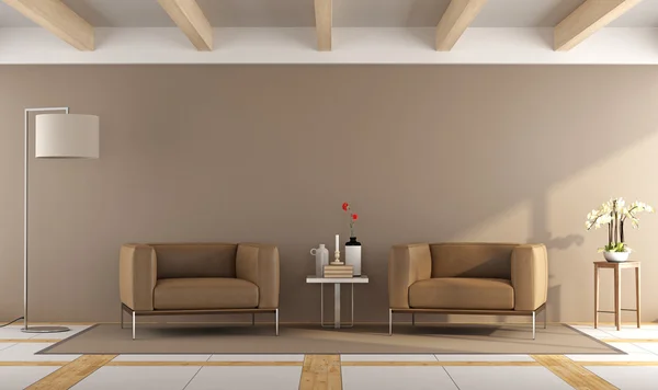 Brown moderna sala de estar —  Fotos de Stock