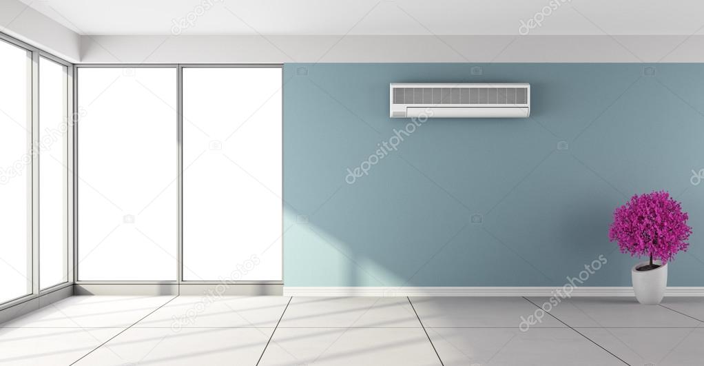 Empty room with air conditioner