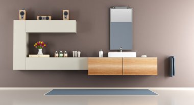 Çağdaş kahverengi banyo