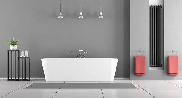 Baño gris contemporáneo — Foto de Stock