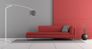 Kırmızı ve gri modern lounge