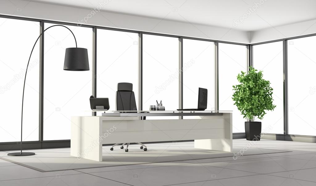 Black and white contemporary office