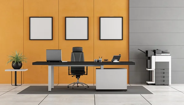 Grijs en oranje moderne kantoor — Stockfoto