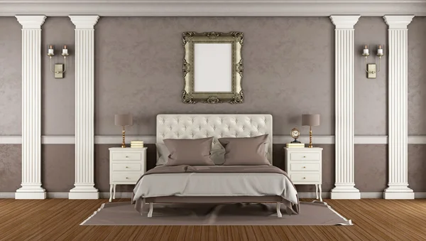 Luxusní hnědá ložnice — Stock fotografie