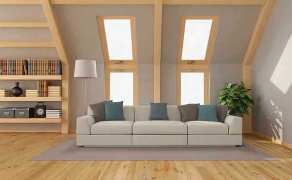 Living room in the attic — Stock Photo, Image