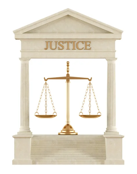 Ícone de justiça 3d — Fotografia de Stock