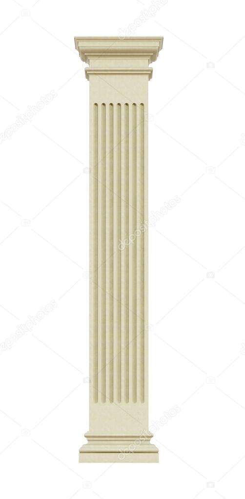 Front view of a rectangular stone column