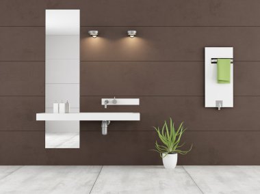 Minimalist kahverengi banyo