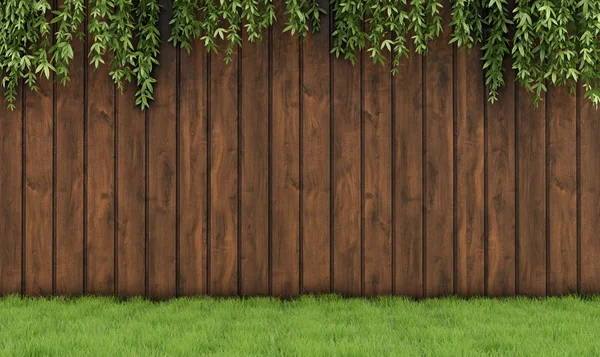 Giardino con vecchia recinzione in legno — Foto Stock