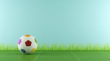 Play room with colorful soccer ball clipart