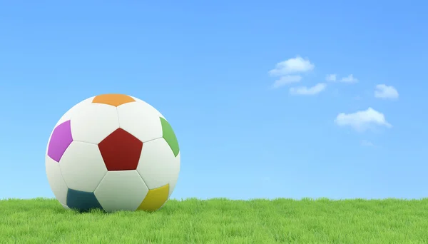 Pallone da calcio per bambini sull'erba — Foto Stock