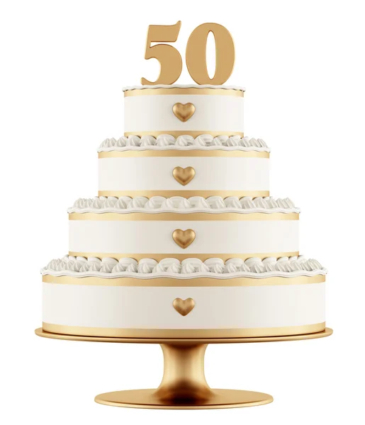 Altın düğün pastası — Stok fotoğraf