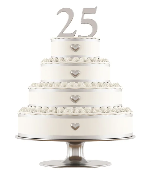 Silver wedding cake — Stock Photo, Image