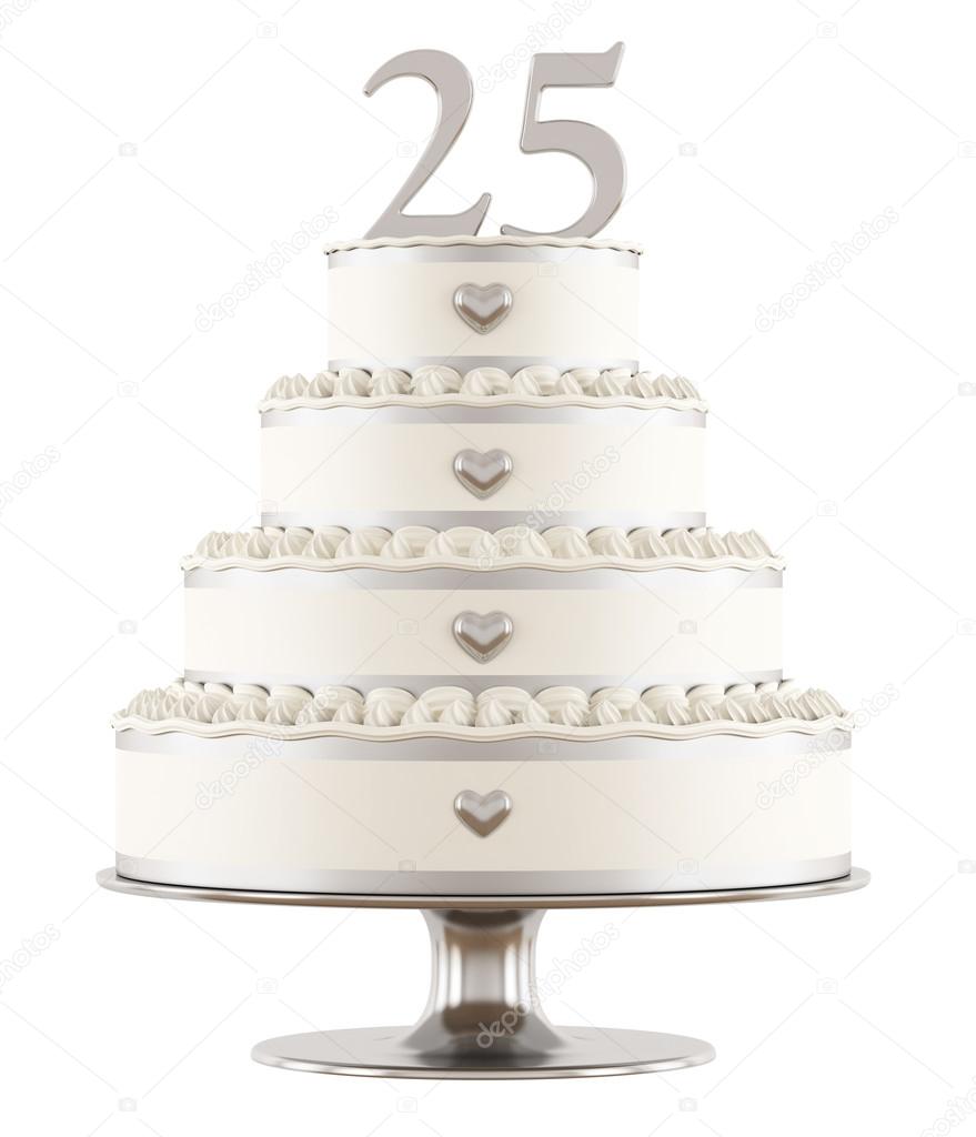 Silver wedding cake