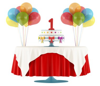 Happy first birthday clipart