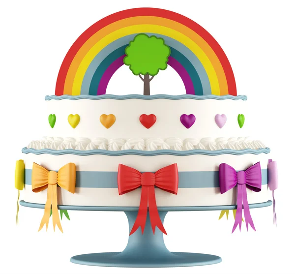 Colorful birthday cake for children — Stock Photo, Image