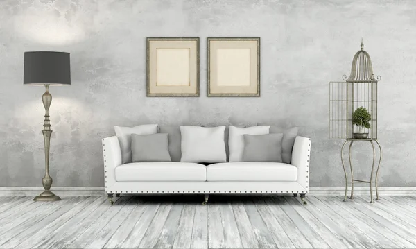 Gray retro living room — Stockfoto