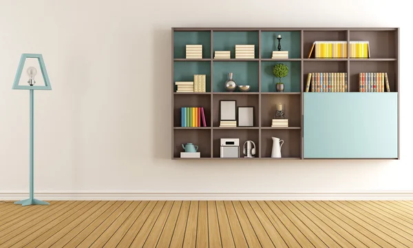 Wohnzimmer mit modernem Bücherschrank — Stockfoto