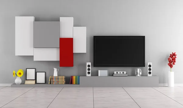 Living room with modern wall unit — Stock Photo, Image