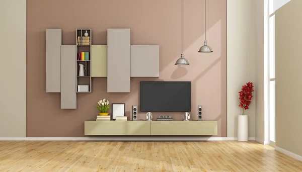 Salón contemporáneo con TV — Foto de Stock