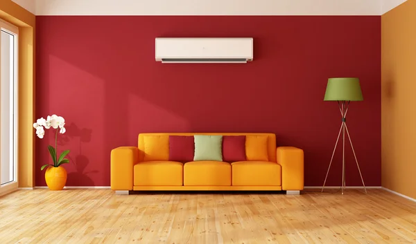 Red and  orange living room — Stock Photo, Image