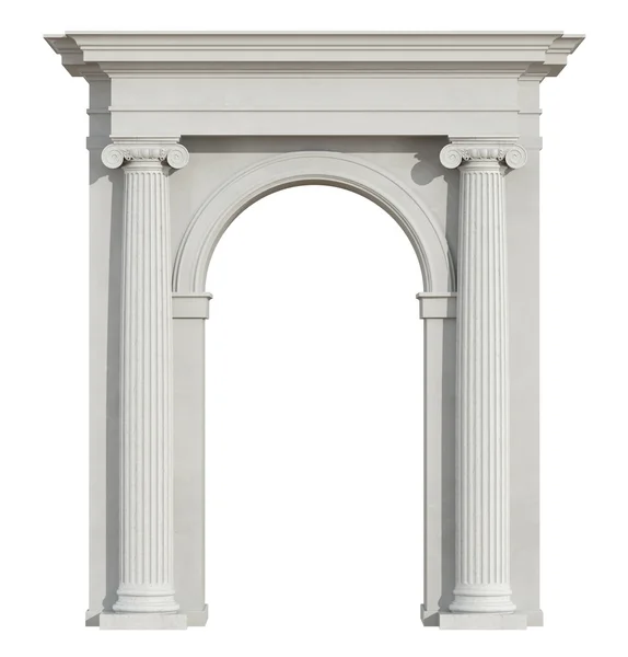 Front view of a classic arch on white — Stock Photo, Image