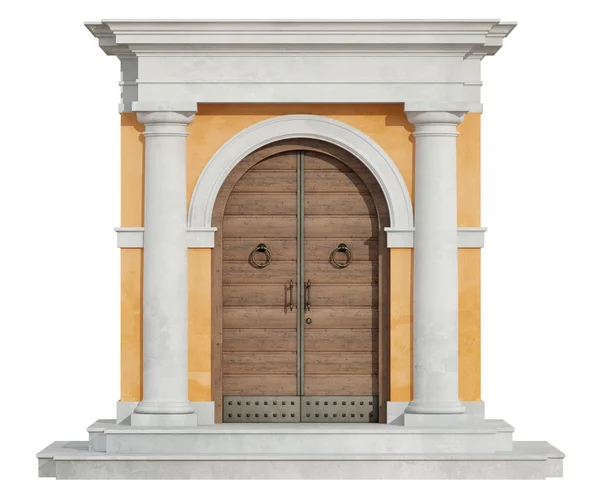 Вид спереду на класичний портал в тосканському порядку — стокове фото
