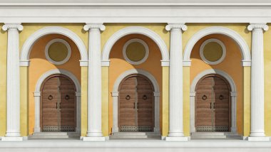 Ön kapı ile klasik colonnade