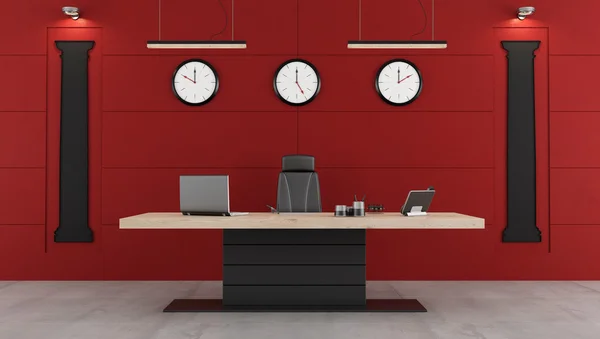 Red and black modern office — Stock Photo, Image