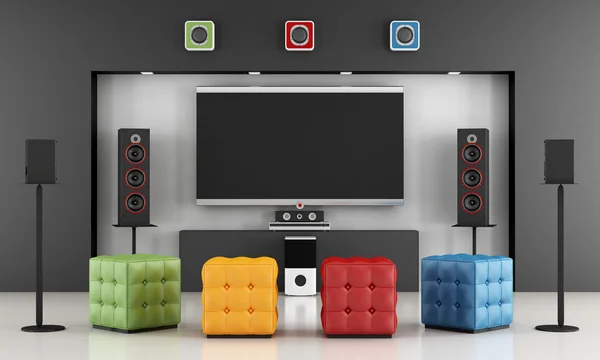 Colorful home cinema — Stock Photo, Image