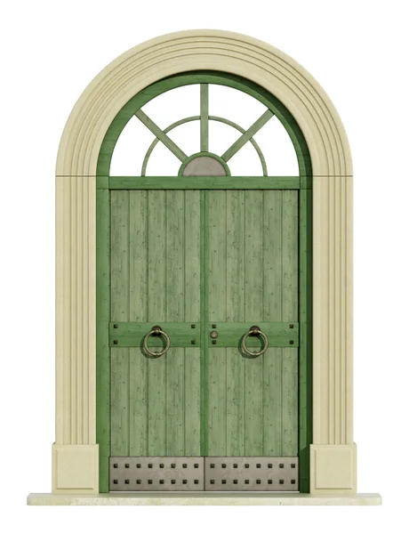 Старі вхідні двері з кам'яним порталом — стокове фото