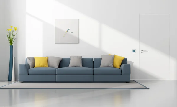 Fehér és kék modern lounge — Stock Fotó