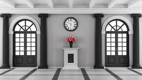 Black and white luxury home entrance — Stock Photo, Image