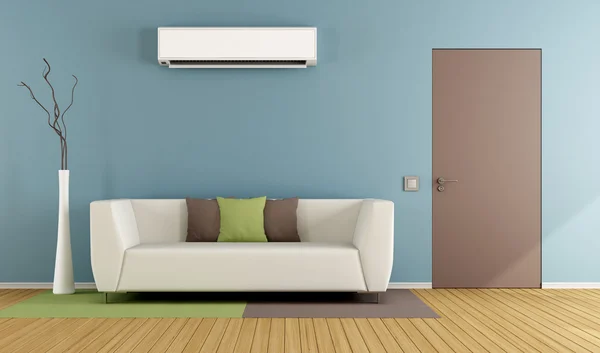 Woonkamer met air conditioner — Stockfoto