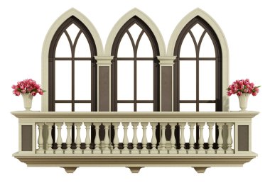 Klasik Çift Kişilik lancet pencere balkon