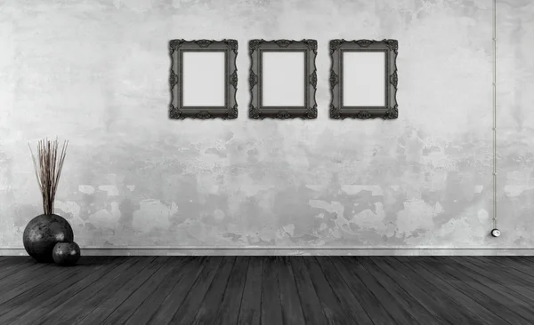 Schwarz-weißes Retro-Interieur — Stockfoto